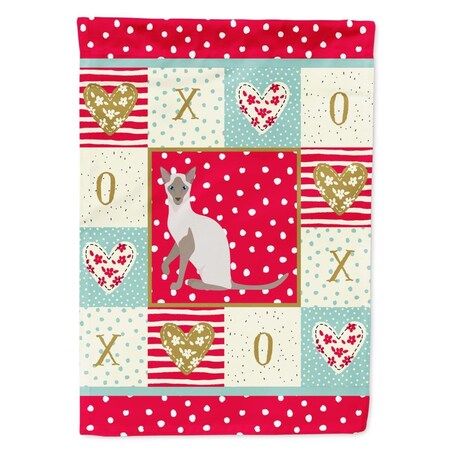 Carolines Treasures 28 x 0.01 x 40 in. Siamese Modern Cat Love Canvas House Flag CK5786CHF
